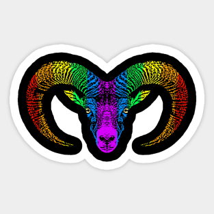 Rainbow Bighorn Sheep Sticker